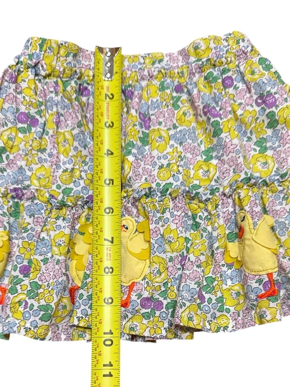 Mini Boden Girls Multicolored Floral Duck Appliqué Skirt Size 2-3Y